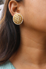 Classic White Kundan Jaali Studs