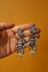 GS White Stone Taweez Earrings