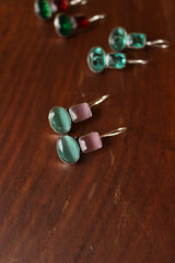 GS Rectangle Oval Hook Earrings