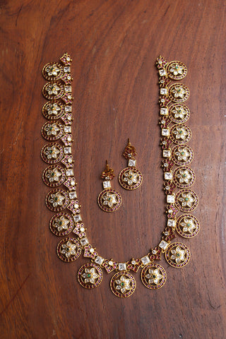 Ruby Flower Circles Long Set
