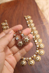 Ruby Flower Circles Long Set