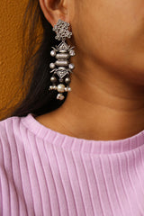 GS White Stone Taweez Earrings