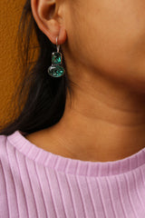 GS Rectangle Oval Hook Earrings