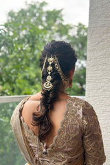 Kundan White Flower Choti (Hair Accessory)