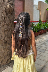 Jadau Blue Chaand Choti (Hair Accessory)