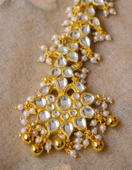 White Kundan Tri Tear Drop Teeka