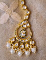 White Kundan Tear Drop Chaand Teeka