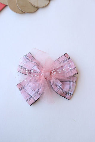 Pink Plaid Barrette