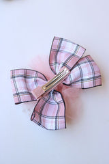 Pink Plaid Barrette