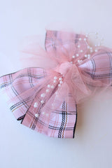 Pink Plaid Barrette