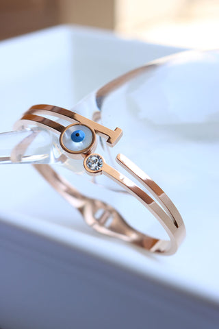 Evil Eye Stone Clasp Rose gold Bracelet