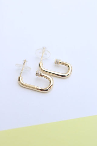 Gold Tube Hoop Earrings