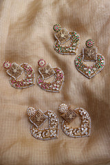 Intricate Leaf Kundan Earrings