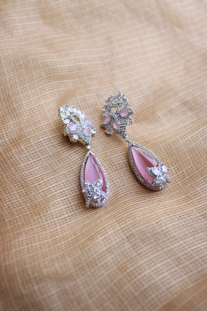 Light Pink Traditional Heavy Jhumka Earring | FashionCrab.com | Earrings  for saree, Jhumka earrings, Jhumka