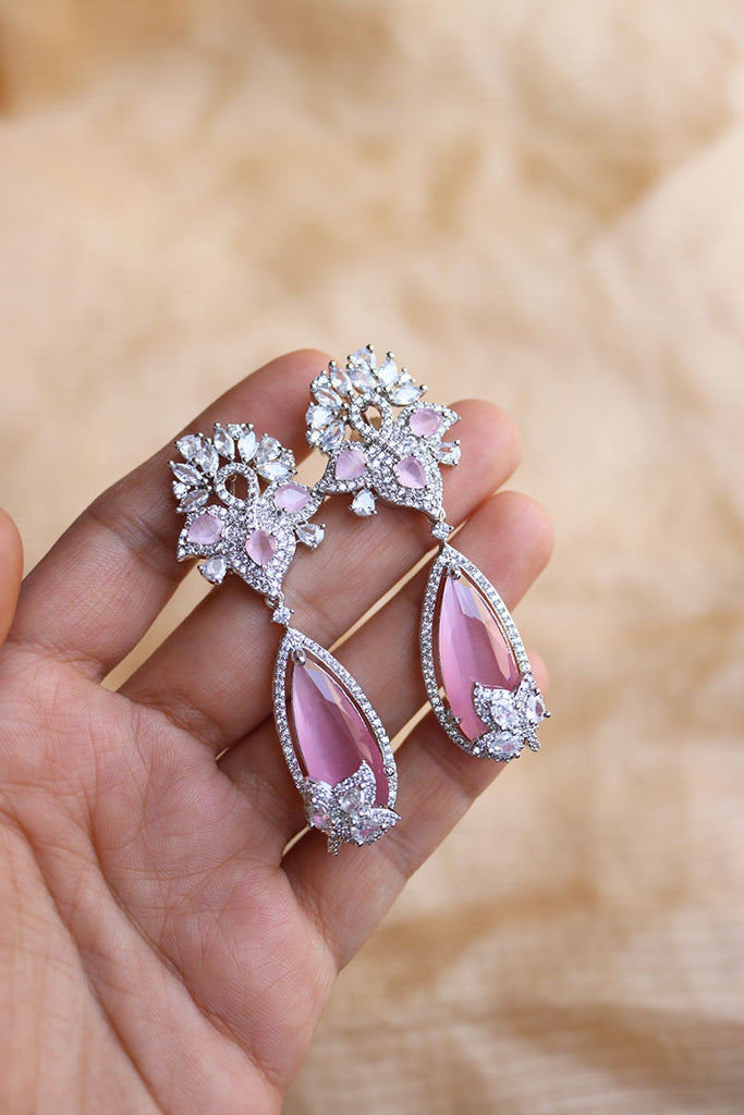 Soft pink earrings discount