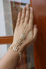 Kundan Flower haathphool