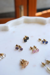 Set of 10 Stone Hoop Earrings 2