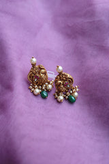 92.5 Silver Peacock Emerald Studs