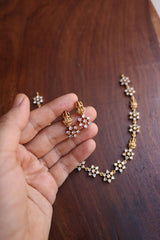 Little Lakshmi Flower White Stone Set