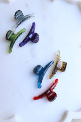 Set of 3 Small crystal Claw Clips