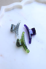 Set of 3 Small crystal Claw Clips
