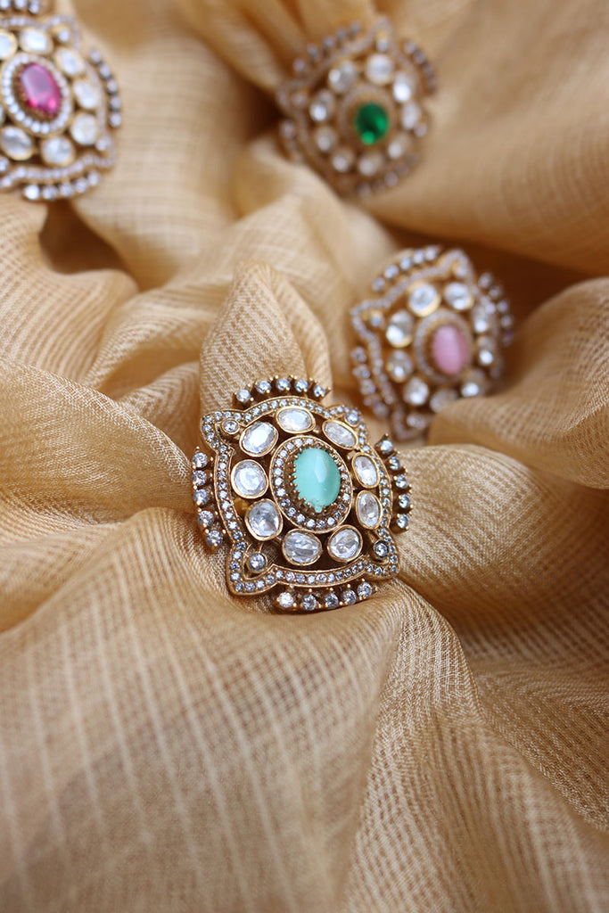 Big Stone Rings Women Gold | Big Statement Rings Women | Zirconia Flower  Ring - Luxury - Aliexpress