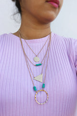 Turquoise 4 Layer Shapes Necklace