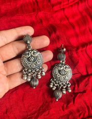 92.5 Rustic Peacock Chaand Earrings