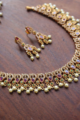 AD Tear Drop Flower Choker