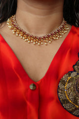 AD Tear Drop Flower Choker