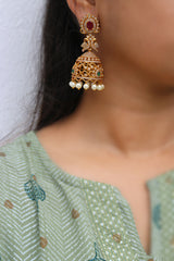 Matte AD Peacock Jhumkas 1 (colors available)