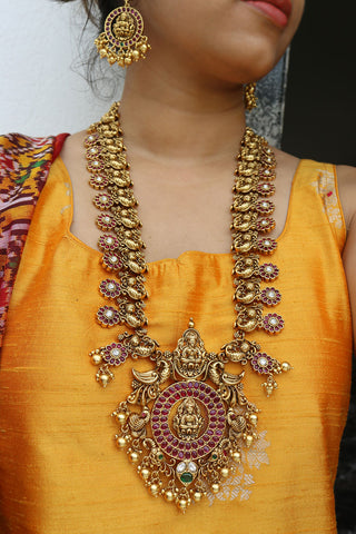 Lakshmi Peacock Long Statement Set