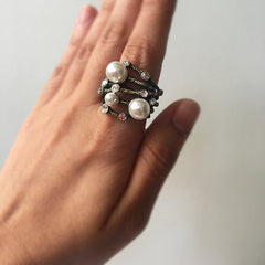 Pearl Stone Nest Ring