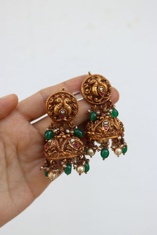 92.5 Silver Dual Peacock Jhumkas