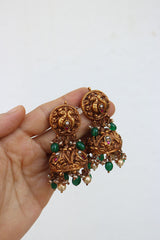 92.5 Silver Dual Peacock Jhumkas
