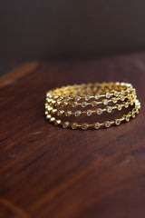 Delicate White Dot Bangles