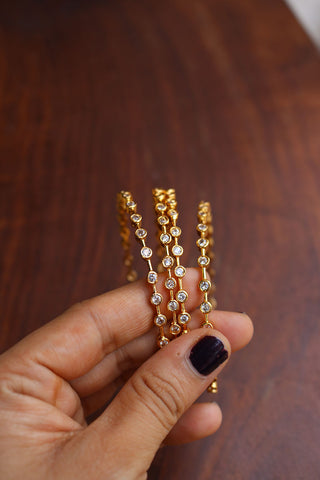 Delicate White Dot Bangles