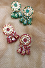 Kundan Bead Drop Earrings