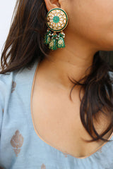 Kundan Bead Drop Earrings