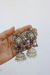 Peacock Rustic Jhumkas