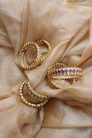 Polki Square Centre Bangles