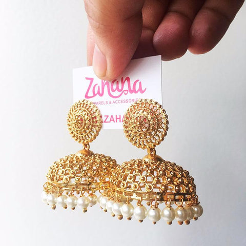 Gold Wide Circles Jhumka