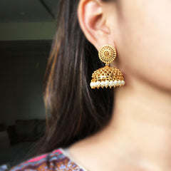Gold Wide Circles Jhumka