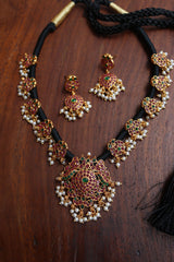 Peacock Black Thread set