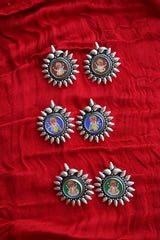 92.5 Silver Ganesha Spokes Studs