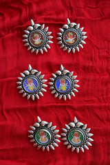 92.5 Silver Ganesha Spokes Studs