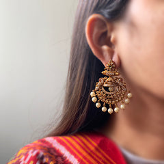 AD Matte Half Jhumka Chaand Earrings