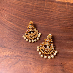 AD Matte Half Jhumka Chaand Earrings