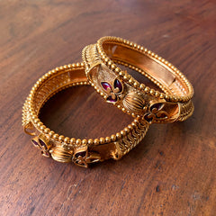 Ruby Matte Tear Drop Bangles