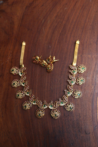 Peacock Leaf Ruby Green Short set